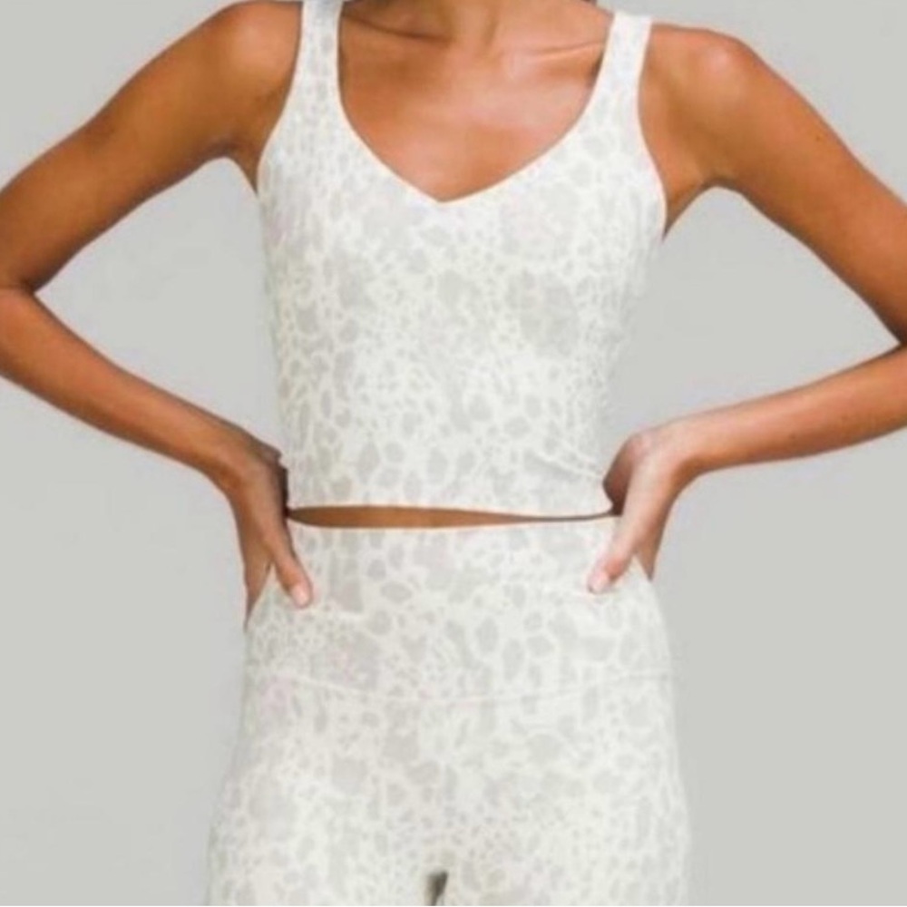 Lululemon Athletica White Fitted Crop Tank Top